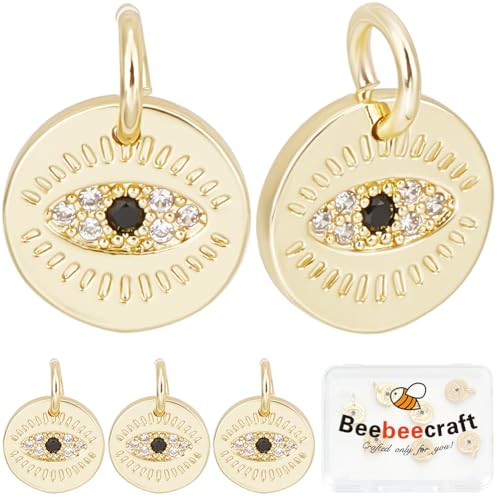Beebeecraft 1 Box 10 Stück Böser Blick Anhänger 18 Karat Vergoldet Winzige Ovale Türkische Glücksbringer Zubic Zirkonia Anhänger CZ Stein Anhänger Mit Biegering Für Die Schmuckherstellung Halsketten Beebeecraft 1 Box 10 Stück Böser Blick Anhänger 18 Karat Vergoldet Winzige Ovale Türkische Glücksbringer Zubic Zirkonia Anhänger CZ Stein Anhänger Mit Biegering Für Die Schmuckherstellung Halsketten von Beebeecraft