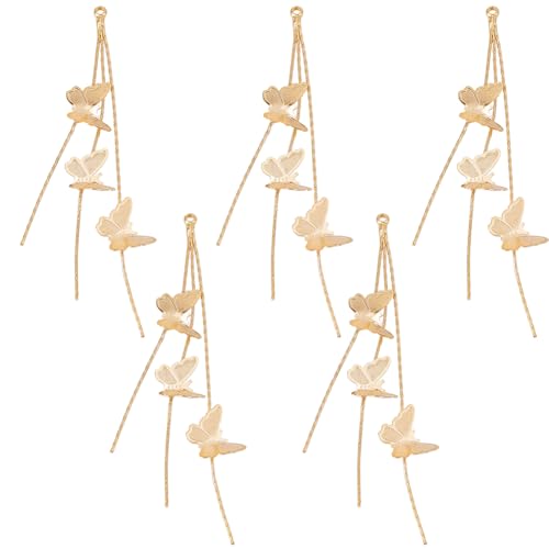 Beebeecraft 1 Box 10 Stück Ketten Quastenanhänger 18 Karat Vergoldete Ohrringe Lange Ketten Mit Schmetterlingsanhängern Anhänger Für Schmuckherstellung Zubehör DIY Ohrhänger Beebeecraft 1 Box 10 Stück Ketten Quastenanhänger 18 Karat Vergoldete Ohrringe Lange Ketten Mit Schmetterlingsanhängern Anhänger Für Schmuckherstellung Zubehör DIY Ohrhänger von Beebeecraft