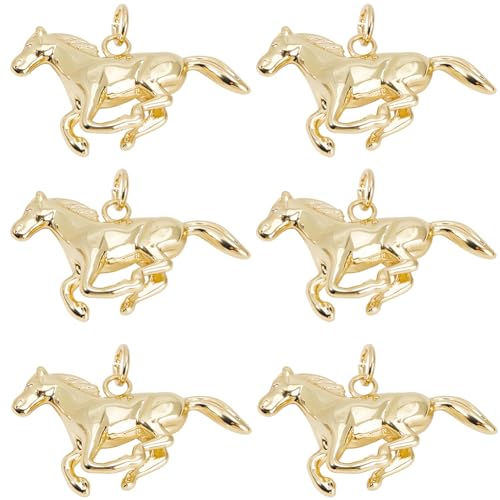 Beebeecraft 1 Box 10 Stück Pferdeanhänger 18 Karat Vergoldetes Messing Laufendes Pferd Tieranhänger Für DIY Armband Halskette Schmuckherstellung Beebeecraft 1 Box 10 Stück Pferdeanhänger 18 Karat Vergoldetes Messing Laufendes Pferd Tieranhänger Für DIY Armband Halskette Schmuckherstellung von Beebeecraft