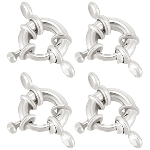 Beebeecraft 1 Box 10 runde Federverschlüsse 925 Sterling Silber Plattierte Karabinerverschlüsse Mit Schließringen Halskettenglieder Verbindungsanhänger Offener Auslöser Schmuckzubehör Für Halsketten von Beebeecraft