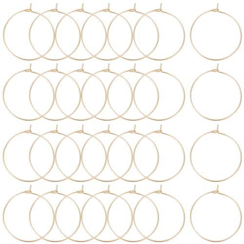 Beebeecraft 1 Box 100 Stück Creolen Ohrringe 18 Karat Vergoldet Edelstahl 30 mm Weinglas Anhänger Ringe Mit 0.7 mm Stift DIY-Ohrring-Perlen Für Die Herstellung von Creolen Beebeecraft 1 Box 100 Stück Creolen Ohrringe 18 Karat Vergoldet Edelstahl 30 mm Weinglas Anhänger Ringe Mit 0.7 mm Stift DIY-Ohrring-Perlen Für Die Herstellung von Creolen von Beebeecraft