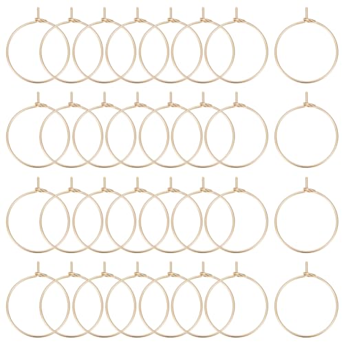 Beebeecraft 1 Box 100 Stück Creolen Ohrringe 18 Karat Vergoldetes Edelstahl 20 mm winzig Weinglas Anhänger Ringe Mit 0.7 mm Stift DIY Ohrringperlen Für Die Herstellung von Creolen von Beebeecraft