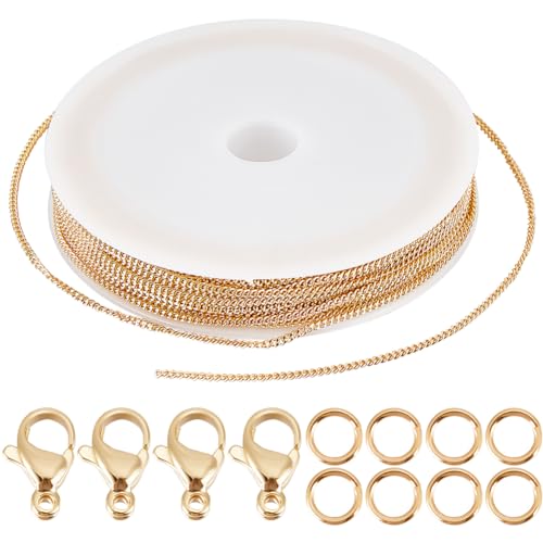 Beebeecraft 1 Box 32.8 Fuß (10M) Gelötete Messingpanzerketten 18K Vergoldetes Messing 2mm Ovale Klobige Gliederkette Mit 20Karabinerverschlüssen Und 50 Biegeringen Für Die Schmuckherstellung Beebeecraft 1 Box 32.8 Fuß (10M) Gelötete Messingpanzerketten 18K Vergoldetes Messing 2mm Ovale Klobige Gliederkette Mit 20Karabinerverschlüssen Und 50 Biegeringen Für Die Schmuckherstellung von Beebeecraft