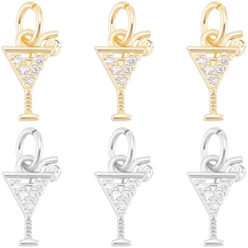 Beebeecraft 1 Box 12 Cocktail Anhängern Aus Zirkonia 18 Karat Vergoldet Und Platin Cocktail Drink Anhänger Zur Schmuckherstellung Beebeecraft 1 Box 12 Cocktail Anhängern Aus Zirkonia 18 Karat Vergoldet Und Platin Cocktail Drink Anhänger Zur Schmuckherstellung von Beebeecraft
