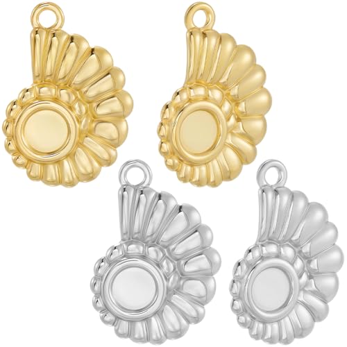 Beebeecraft 1 Box 12 Stück Conch Charms 18 Karat Vergoldet 304 Edelstahl Muschel Metall Charm Cabochon Einstellungen Tablett Rohlinge Für Die Schmuckherstellung DIY Basteln Beebeecraft 1 Box 12 Stück Conch Charms 18 Karat Vergoldet 304 Edelstahl Muschel Metall Charm Cabochon Einstellungen Tablett Rohlinge Für Die Schmuckherstellung DIY Basteln von Beebeecraft