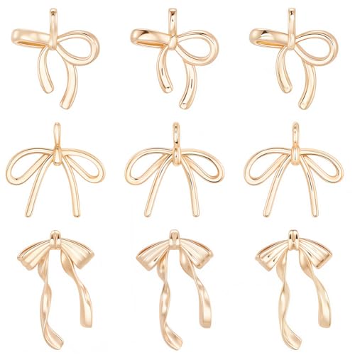Beebeecraft 1 Box 12 Stück Goldene Schleifen Anhänger 14 Karat Vergoldet Geschenkband Fliege Anhänger 3D Für Schmuckherstellung DIY Basteln Halskette Armband Anhänger Beebeecraft 1 Box 12 Stück Goldene Schleifen Anhänger 14 Karat Vergoldet Geschenkband Fliege Anhänger 3D Für Schmuckherstellung DIY Basteln Halskette Armband Anhänger von Beebeecraft