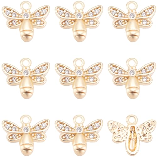Beebeecraft 1 Box 12 Stück Honigbienen Anhänger 18 Karat Vergoldetes Messing Zirkonia Kleiner Bienen Anhänger Zur Schmuckherstellung Ohrringe Armbänder Halsketten DIY Basteln Beebeecraft 1 Box 12 Stück Honigbienen Anhänger 18 Karat Vergoldetes Messing Zirkonia Kleiner Bienen Anhänger Zur Schmuckherstellung Ohrringe Armbänder Halsketten DIY Basteln von Beebeecraft