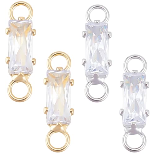 Beebeecraft 1 Box 12 Stück Zirkonia Verbindungsstücken 18 Karat Vergoldet Und Platiniert Rechteckiges Verbindungsstück Für Geburtsstein Charm Armbänder Und Halsketten Zur DIY Schmuckherstellung. Beebeecraft 1 Box 12 Stück Zirkonia Verbindungsstücken 18 Karat Vergoldet Und Platiniert Rechteckiges Verbindungsstück Für Geburtsstein Charm Armbänder Und Halsketten Zur DIY Schmuckherstellung. von Beebeecraft