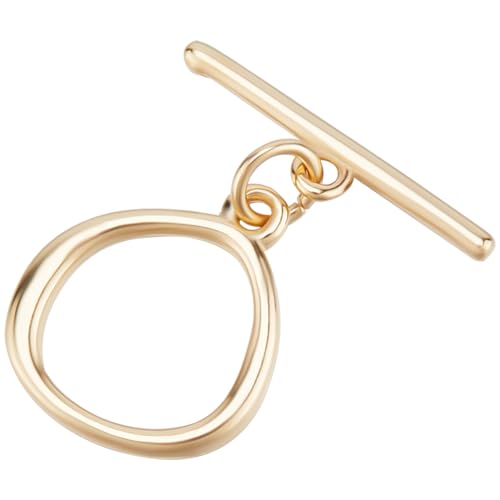 Beebeecraft 1 Box 15 Stück Goldene Knebelverschlüsse Für Schmuck 24 Karat Vergoldet Runde Ring Knebelverschlüsse Mit T Stab Zur Schmuckherstellung Halsketten Armbänder Ohrringe Heimwerker von Beebeecraft