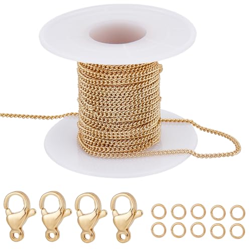 Beebeecraft 1 Box 16 Fuß 5M Büroklammerketten 18K Vergoldet Ovale Struktur Grobe Gliederkette Mit 20 Karabinerverschlüssen 50 Biegeringen Für Die Herstellung von Schmuckketten Beebeecraft 1 Box 16 Fuß 5M Büroklammerketten 18K Vergoldet Ovale Struktur Grobe Gliederkette Mit 20 Karabinerverschlüssen 50 Biegeringen Für Die Herstellung von Schmuckketten von Beebeecraft