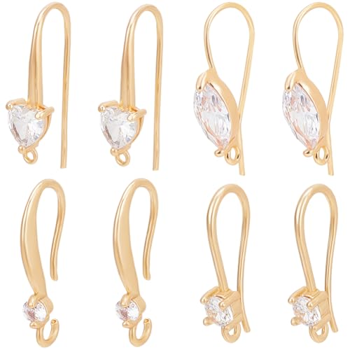 Beebeecraft 1 Box 16 Stück 4 Stile 18K Vergoldete Zirkonia Ohrhaken Französische Ohrhaken Mit Baumelnden Schlaufen Für DIY Schmuckherstellung Beebeecraft 1 Box 16 Stück 4 Stile 18K Vergoldete Zirkonia Ohrhaken Französische Ohrhaken Mit Baumelnden Schlaufen Für DIY Schmuckherstellung von Beebeecraft