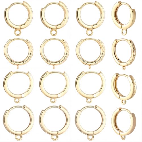 Beebeecraft 1 Box 16 Stück Goldene Huggie Creolen 18 Karat Vergoldetes Messing 4 Stile Ohrhaken Mit Hebelverschluss Zur Schmuckherstellung Beebeecraft 1 Box 16 Stück Goldene Huggie Creolen 18 Karat Vergoldetes Messing 4 Stile Ohrhaken Mit Hebelverschluss Zur Schmuckherstellung von Beebeecraft