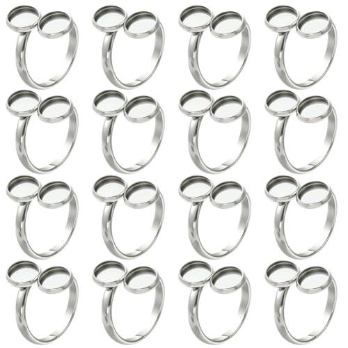 Beebeecraft 1 Box 16 verstellbare Blankoringe 304 Edelstahl Ringfassungen Cabochon Basiseinstellungen Für Die Schmuckherstellung DIY Zubehör Beebeecraft 1 Box 16 verstellbare Blankoringe 304 Edelstahl Ringfassungen Cabochon Basiseinstellungen Für Die Schmuckherstellung DIY Zubehör von Beebeecraft