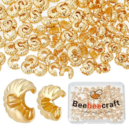 Beebeecraft 1 Box 160 Stück Quetschperlenabdeckungen 18 Karat Vergoldet 2 Größen Halbrunde Offene Quetschperlen Endspitze 4//5.5 mm Für DIY Schmuckherstellung Beebeecraft 1 Box 160 Stück Quetschperlenabdeckungen 18 Karat Vergoldet 2 Größen Halbrunde Offene Quetschperlen Endspitze 4//5.5 mm Für DIY Schmuckherstellung von Beebeecraft