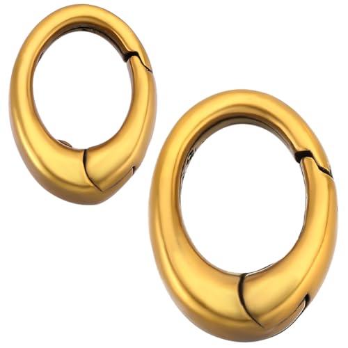 Beebeecraft 1 Box 2 Stück 925 Federtorringe Aus Sterlingsilber Goldener Ovaler Karabiner Karabinerhaken Clip Verschluss Schlüsselanhänger Verbinder Für Die Schmucksuche Halskette Armbandherstellung von Beebeecraft
