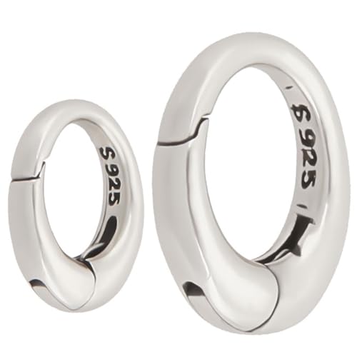 Beebeecraft 1 Box 2 Größen Federverschluss O Ring Sterlingsilber Ovaler Karabiner Karabinerhaken Clip Verschluss Schlüsselanhänger Verbinder Für Die Schmucksuche (6/9.5mm) von Beebeecraft
