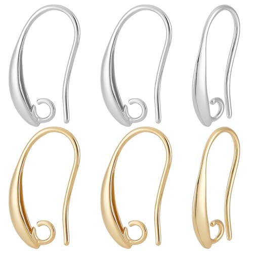 Beebeecraft 1 Box 20 Paar 2 Farben Französische Ohrringhaken 18 Karat Vergoldetes Messing 925 Sterlingsilber Ohrhaken Mit 2mm Schlaufen Beschläge Verbindungszubehör Für Die Schmuckherstellung Beebeecraft 1 Box 20 Paar 2 Farben Französische Ohrringhaken 18 Karat Vergoldetes Messing 925 Sterlingsilber Ohrhaken Mit 2mm Schlaufen Beschläge Verbindungszubehör Für Die Schmuckherstellung von Beebeecraft