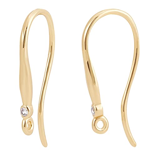 Beebeecraft 1 Box 20 Stück 18K Vergoldete Ohrringhaken Zirkonia Ohrhaken Französische Ohrringzubehör Mit Schlaufe Für DIY Frauen Ohrring Schmuckherstellung Beebeecraft 1 Box 20 Stück 18K Vergoldete Ohrringhaken Zirkonia Ohrhaken Französische Ohrringzubehör Mit Schlaufe Für DIY Frauen Ohrring Schmuckherstellung von Beebeecraft