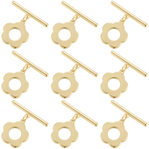 Beebeecraft 1 Box 20 Stück Blumen Knebelverschluss 18 Karat Vergoldet Knebelverschluss Aus Messing Blumenmuster T Stange Schmuckverschluss OT Ring Verbindungsstücke Für Armbänder Halsketten DIY Beebeecraft 1 Box 20 Stück Blumen Knebelverschluss 18 Karat Vergoldet Knebelverschluss Aus Messing Blumenmuster T Stange Schmuckverschluss OT Ring Verbindungsstücke Für Armbänder Halsketten DIY von Beebeecraft