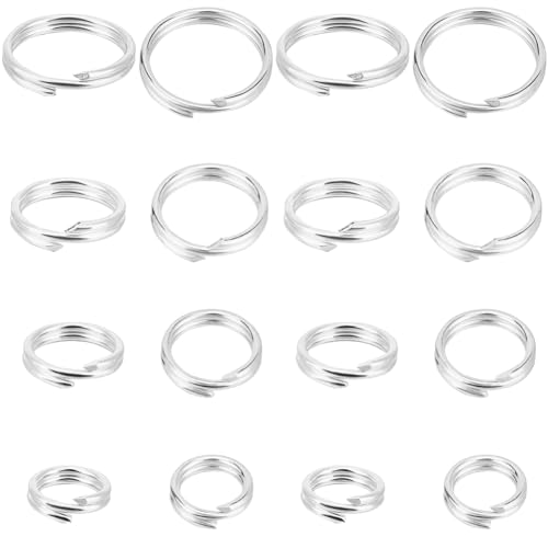 Beebeecraft 1 Box 20 Stück Doppelschleifen Biegeringe 925 Sterlingsilber 5/6/7/8 mm Geteilte Biegeringe Verbindungsring Für Die Schmuckherstellung von Beebeecraft