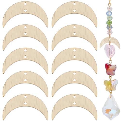 Beebeecraft 1 Box 20 Stück Mond Verbinder Anhänger 24 Karat Vergoldetes Messing Halbmond Gliederanhänger Mit 2 Löchern Für Die Schmuckherstellung Ohrringe Halsketten DIY Basteln Beebeecraft 1 Box 20 Stück Mond Verbinder Anhänger 24 Karat Vergoldetes Messing Halbmond Gliederanhänger Mit 2 Löchern Für Die Schmuckherstellung Ohrringe Halsketten DIY Basteln von Beebeecraft