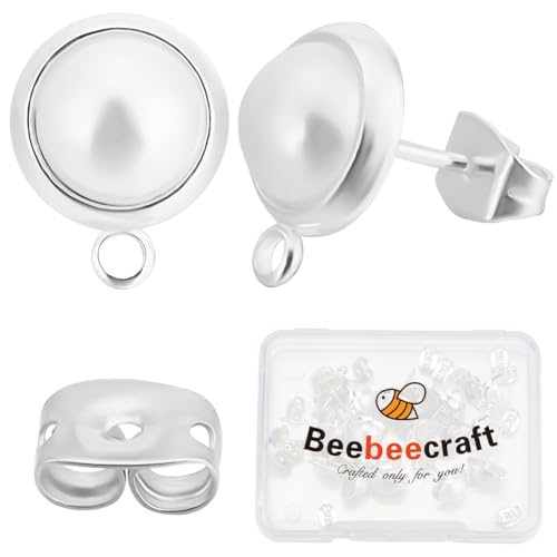 Beebeecraft 1 Box 20 Stück Perlenohrring Zubehör 925 Sterling Silber Plattierte Ohrstecker Mit Schlaufe Zur Schmuckherstellung 20 Stück Ohrstecker. Beebeecraft 1 Box 20 Stück Perlenohrring Zubehör 925 Sterling Silber Plattierte Ohrstecker Mit Schlaufe Zur Schmuckherstellung 20 Stück Ohrstecker. von Beebeecraft