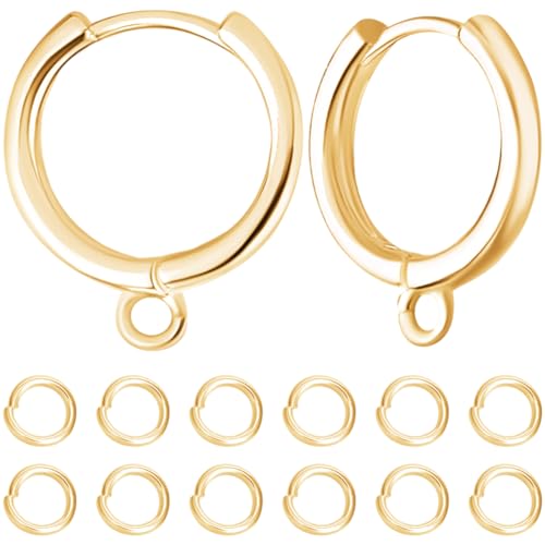 Beebeecraft 1 Box 20 Stück Runde Leverback Ohrhaken 18 Karat Vergoldet Huggie Creolen Ohrring Beschläge Mit Offener Schlaufe Für Die Schmuckherstellung DIY 16x14mm Beebeecraft 1 Box 20 Stück Runde Leverback Ohrhaken 18 Karat Vergoldet Huggie Creolen Ohrring Beschläge Mit Offener Schlaufe Für Die Schmuckherstellung DIY 16x14mm von Beebeecraft