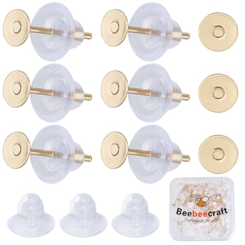 Beebeecraft 1 Box 200 Stück Leere Ohrstecker Aus 18 Karat Vergoldetem Messing Flache Runde Ohrstecker Mit Ohrmuttern Für Die Herstellung von DIY Schmuck Baumelnde Ohrringe Beebeecraft 1 Box 200 Stück Leere Ohrstecker Aus 18 Karat Vergoldetem Messing Flache Runde Ohrstecker Mit Ohrmuttern Für Die Herstellung von DIY Schmuck Baumelnde Ohrringe von Beebeecraft