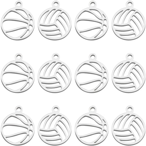 Beebeecraft 1 Box 30 Basketball Anhänger 304 Edelstahl Mental Mini Hohlballspiele Volleyball Sport Anhänger Zur Schmuckherstellung Armbänder Halsketten Schlüsselanhänger Bastelbedarf Zubehör von Beebeecraft