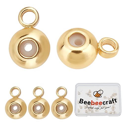 Beebeecraft 1 Box 30 Stück 6 mm Aufhängerglieder 18K Vergoldete Rondell-Bügelperlen Aufhänger-Verbindungsglieder Für Armband-Halsketten-Schmuckherstellung von Beebeecraft