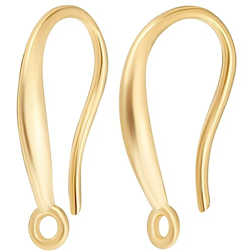 Beebeecraft 1 Box 30 Stück Französische Ohrringhaken 24K Vergoldete Ohrhaken Mit Schlaufe Baumelnde Fischhaken Für DIY Schmuckherstellung Beebeecraft 1 Box 30 Stück Französische Ohrringhaken 24K Vergoldete Ohrhaken Mit Schlaufe Baumelnde Fischhaken Für DIY Schmuckherstellung von Beebeecraft