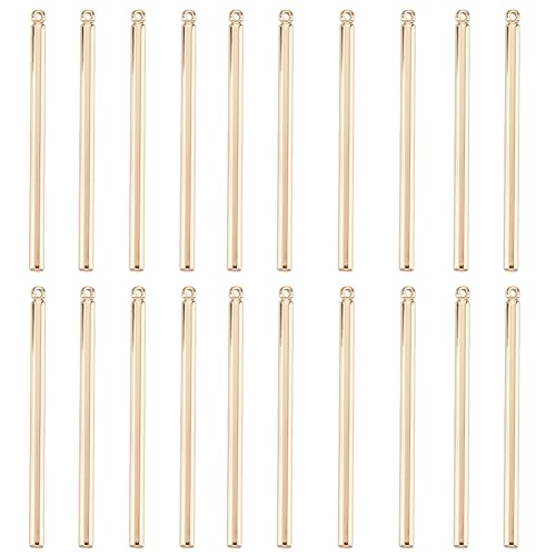 Beebeecraft 1 Box 30 Stück Goldbarren-Charms 18 Karat Vergoldetes Messing Stabstreifen Lange Vertikale Charms Mit Loch Für DIY-Ohrringe Halsketten Schmuckherstellung Beebeecraft 1 Box 30 Stück Goldbarren-Charms 18 Karat Vergoldetes Messing Stabstreifen Lange Vertikale Charms Mit Loch Für DIY-Ohrringe Halsketten Schmuckherstellung von Beebeecraft