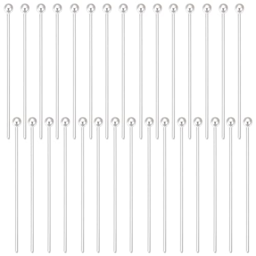 Beebeecraft 1 Box 30 Stück Kugelkopfnadeln Aus Sterlingsilber 30 mm Schmucknadeln Biegbare Nietstifte Für Armbänder Halsketten Schmuckherstellung DIY-Handwerk Kopf: 2 mm Beebeecraft 1 Box 30 Stück Kugelkopfnadeln Aus Sterlingsilber 30 mm Schmucknadeln Biegbare Nietstifte Für Armbänder Halsketten Schmuckherstellung DIY-Handwerk Kopf: 2 mm von Beebeecraft