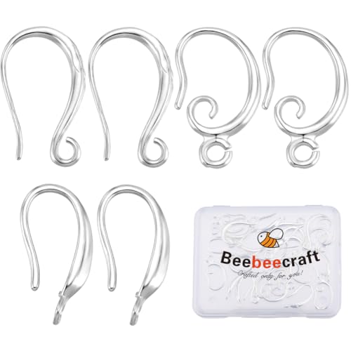 Beebeecraft 1 Box 30 Stück Ohrringhaken Aus 925 Sterling Silberplattiert Messing 3 Stile Französische Ohrringhaken Mit 1.5/2 Mm Lochschlaufe Baumelnde Fischhaken Für Die Herstellung von Ohrringen Beebeecraft 1 Box 30 Stück Ohrringhaken Aus 925 Sterling Silberplattiert Messing 3 Stile Französische Ohrringhaken Mit 1.5/2 Mm Lochschlaufe Baumelnde Fischhaken Für Die Herstellung von Ohrringen von Beebeecraft