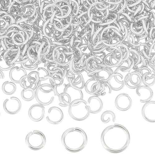 Beebeecraft 1 Box 300 Stück 4 mm 5 mm 6 mm Edelstahl Silber Einzelschlaufe Offene Biegeringe Verbinder Für DIY Handwerk Schmuck Armbänder Halskette Herstellung Zubehör von Beebeecraft