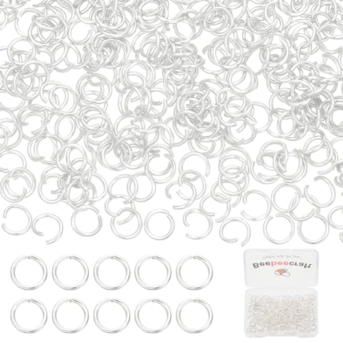 Beebeecraft 1 Box 300 Stück 6 mm Offene Biegeringe Aus Edelstahl Silberne Einzelschlaufen Biegeringe Verbinder Verbindungsring Für Die Schmuckherstellung Armbänder Halsketten Zubehör DIY Handwerk von Beebeecraft