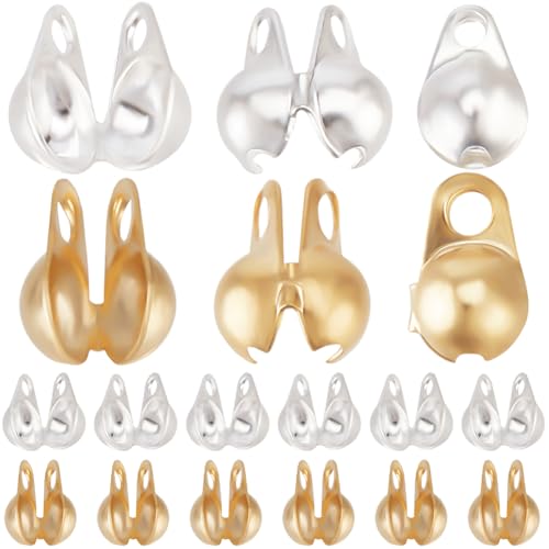 Beebeecraft 1 Box 300 Stück Perlenspitzen 18 Karat Gold Und 925 Sterlingsilber Plattiert 304 Edelstahl Quetschperlen Verschluss 1 mm Kleine Lochendkappen Für Knoten Und Crimpfunde Basteln 6x4 mm Beebeecraft 1 Box 300 Stück Perlenspitzen 18 Karat Gold Und 925 Sterlingsilber Plattiert 304 Edelstahl Quetschperlen Verschluss 1 mm Kleine Lochendkappen Für Knoten Und Crimpfunde Basteln 6x4 mm von Beebeecraft