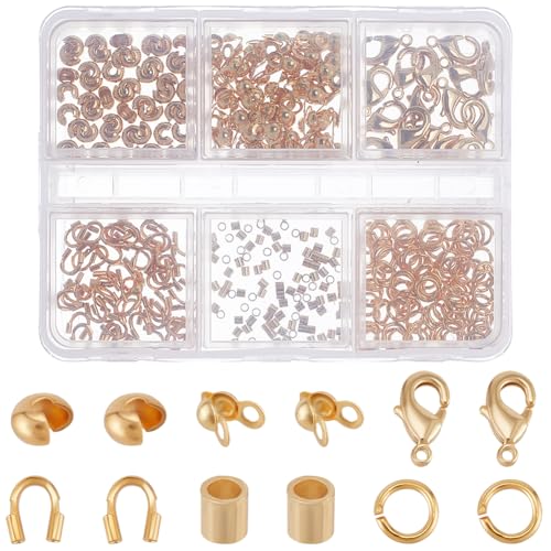 Beebeecraft 1 Box 370 Teiliges Crimp Perlen Set 18 Karat Vergoldeter Draht Schutz Quetschröhrchen Abstandsperlen Perlenspitzen Knotenabdeckungen Karabinerverschlüsse Biegeringe Für DiE Beebeecraft 1 Box 370 Teiliges Crimp Perlen Set 18 Karat Vergoldeter Draht Schutz Quetschröhrchen Abstandsperlen Perlenspitzen Knotenabdeckungen Karabinerverschlüsse Biegeringe Für DiE von Beebeecraft