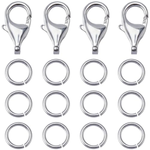 Beebeecraft 1 Box 4 Stück Schmuckverschluss 925 Sterling Silber Armband Karabinerverschlüsse Mit 20 Stück Offenen 5 mm Biegeringen Für Halskette Armband Schmuckherstellung Beebeecraft 1 Box 4 Stück Schmuckverschluss 925 Sterling Silber Armband Karabinerverschlüsse Mit 20 Stück Offenen 5 mm Biegeringen Für Halskette Armband Schmuckherstellung von Beebeecraft
