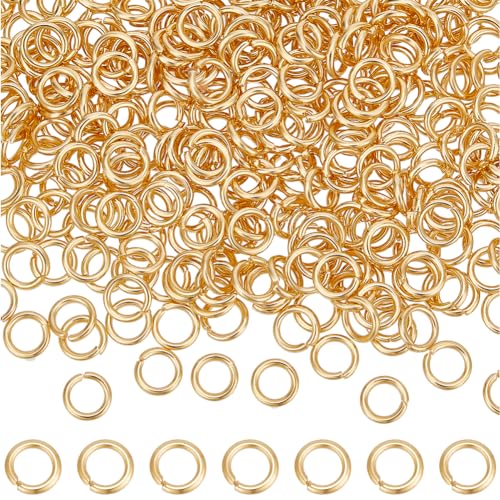 Beebeecraft 1 Box 400 Stück 6 mm Biegeringe Aus 24 Karat Vergoldetem Edelstahl Einzelne Schleife Offene Runde Verbindungsringe Für Die Herstellung von Armbändern Halsketten Und Schmuck von Beebeecraft