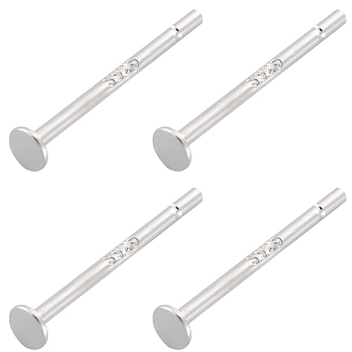 Beebeecraft 1 Box 40Stück Ohrsteckern Sechskant Ohrringstiften Mit Sterling Silber Flat rund mit den Gehörmuttern für DIY Branchenearring Ohrring Befunde von Beebeecraft