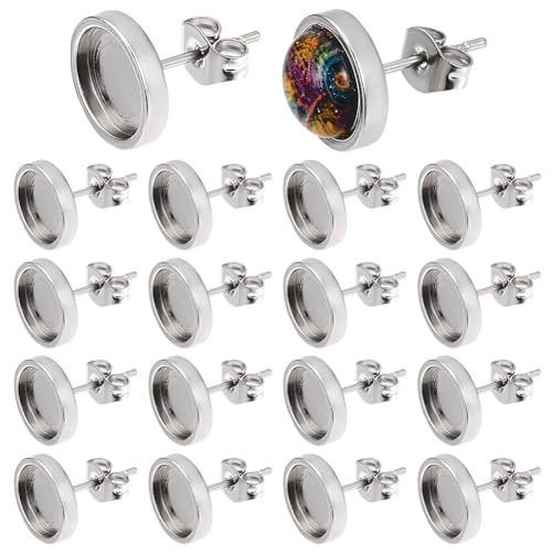 Beebeecraft 1 Box 50 Stück Edelstahl Ohrstecker Cabochon Fassung Pfostenbecher Mit Leerem Flachem Rundem Einfassungstablett 8 mm Ohrstecker Komponenten Schmuckzubehör Für Die Herstellung Beebeecraft 1 Box 50 Stück Edelstahl Ohrstecker Cabochon Fassung Pfostenbecher Mit Leerem Flachem Rundem Einfassungstablett 8 mm Ohrstecker Komponenten Schmuckzubehör Für Die Herstellung von Beebeecraft