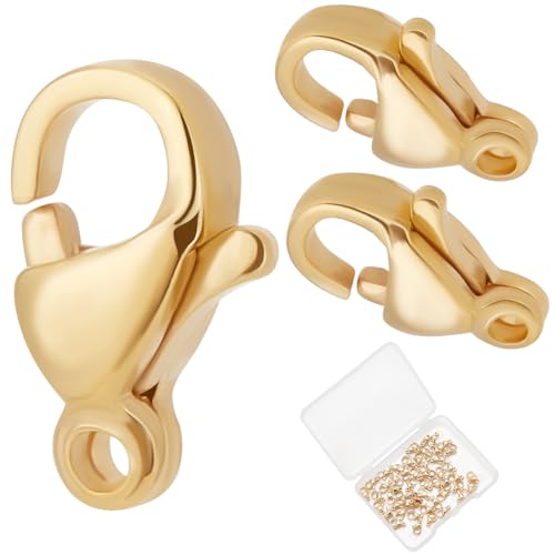 Beebeecraft 1 Box 50 Stück Karabinerverschlüsse 24 Karat Vergoldet 304 kleine Druckknöpfe Aus Edelstahl Für Die Herstellung von Armbändern Halsketten Und Schmuck 9mm Beebeecraft 1 Box 50 Stück Karabinerverschlüsse 24 Karat Vergoldet 304 kleine Druckknöpfe Aus Edelstahl Für Die Herstellung von Armbändern Halsketten Und Schmuck 9mm von Beebeecraft