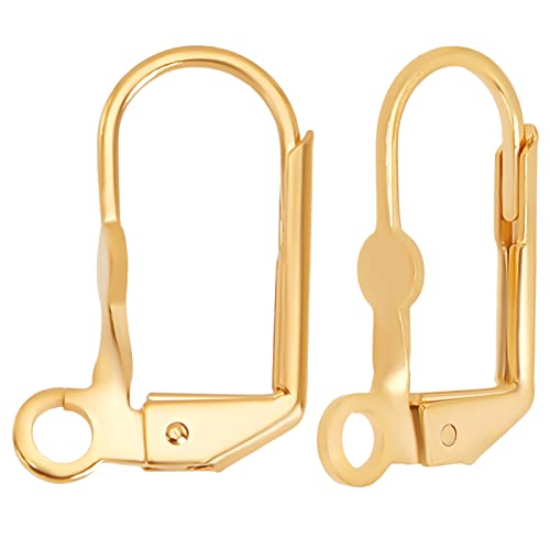 Beebeecraft 1 Box 50 Stück Leverback-Ohrringhaken 24K Vergoldetes Messing Französische Ohrhaken 16.5x11mm Verschluss Ohrringhaken Für Die Schmuckherstellung Beebeecraft 1 Box 50 Stück Leverback-Ohrringhaken 24K Vergoldetes Messing Französische Ohrhaken 16.5x11mm Verschluss Ohrringhaken Für Die Schmuckherstellung von Beebeecraft