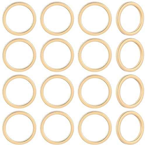 Beebeecraft 1 Box 50 Stück O Ringe Verbindungs Charms 18 Karat Vergoldet Tibetischer Stil Glatt Poliert Runde Ringverbinder Charms Für Die Halskette Armband DIY Handwerk von Beebeecraft