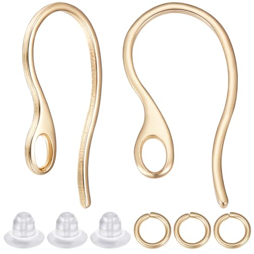 Beebeecraft 1 Box 50 Stück Ohrhaken 18K Vergoldetes Messing Französische Ohrringhaken Mit 50 Stück Offenen Biegeringen Und 50 Stück Ohrmuttern Für Die Herstellung von Ohrringen Und Schmuck Beebeecraft 1 Box 50 Stück Ohrhaken 18K Vergoldetes Messing Französische Ohrringhaken Mit 50 Stück Offenen Biegeringen Und 50 Stück Ohrmuttern Für Die Herstellung von Ohrringen Und Schmuck von Beebeecraft