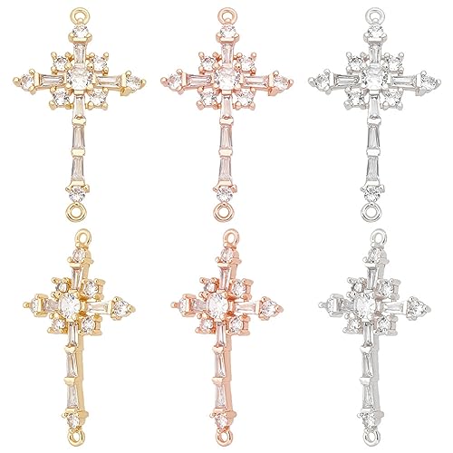 Beebeecraft 1 Box 6 Stück 3 Farben Kruzifix Kreuz Charms Messing Micro Pave Zirkonia Golden Silber Roségold Kristall Anhänger Für DIY Schmuckherstellung Zubehör Beebeecraft 1 Box 6 Stück 3 Farben Kruzifix Kreuz Charms Messing Micro Pave Zirkonia Golden Silber Roségold Kristall Anhänger Für DIY Schmuckherstellung Zubehör von Beebeecraft