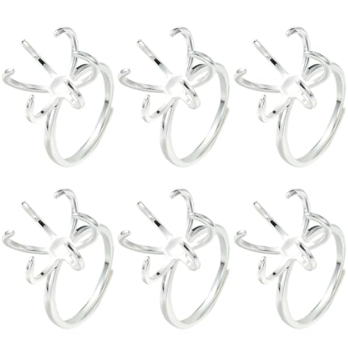 Beebeecraft 1 Box 6 Stück 6 Krallen Ringrohling Messing Verstellbare Zinken Ringrohlinge Silberne Fingerring Komponenten Für Unregelmäßige Cabochon Ringe Schmuckherstellung Beebeecraft 1 Box 6 Stück 6 Krallen Ringrohling Messing Verstellbare Zinken Ringrohlinge Silberne Fingerring Komponenten Für Unregelmäßige Cabochon Ringe Schmuckherstellung von Beebeecraft