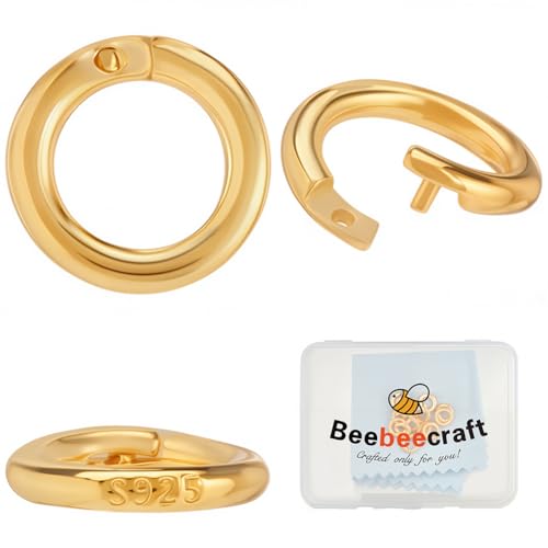 Beebeecraft 1 Box 6 Stück 925 Sterlingsilber Verschluss Biegering Außendurchmesser 10mm Innendurchmesser 6.5mm 24 Karat Vergoldet Runde Biegeringe Drehverschlüsse Mit 925 Stempeln Für Die Beebeecraft 1 Box 6 Stück 925 Sterlingsilber Verschluss Biegering Außendurchmesser 10mm Innendurchmesser 6.5mm 24 Karat Vergoldet Runde Biegeringe Drehverschlüsse Mit 925 Stempeln Für Die von Beebeecraft