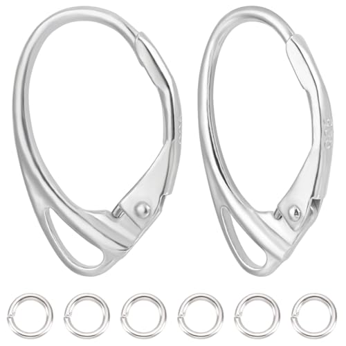 Beebeecraft 1 Box 6 Stück Brisur Ohrringhaken Aus Sterlingsilber 17 mm Ovaler Ohrhaken Verbinder Mit 6 Biegeringen Für Selbstgemachte Ohrringe Und Schmuckherstellung Beebeecraft 1 Box 6 Stück Brisur Ohrringhaken Aus Sterlingsilber 17 mm Ovaler Ohrhaken Verbinder Mit 6 Biegeringen Für Selbstgemachte Ohrringe Und Schmuckherstellung von Beebeecraft